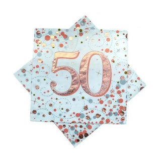 Rose Gold 50th Napkins | 50th Birthday Party Supplies
