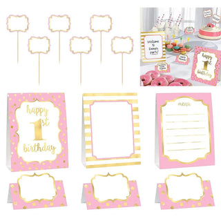 Pink Buffet Table Decorating Kit | Girl's 1st Birthday Party Supplies