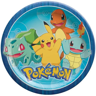 Pokemon Classic Dinner Plates | Pikachu, Squirtle, Bulbasaur, Charmeleon | Blue