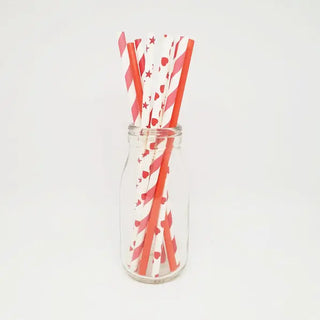 Red Mix Paper Straws | Red Party Supplies NZ