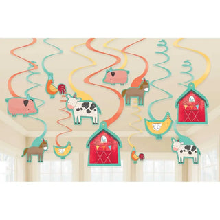 Barnyard Party Hanging Swirl Decorations Value Pack