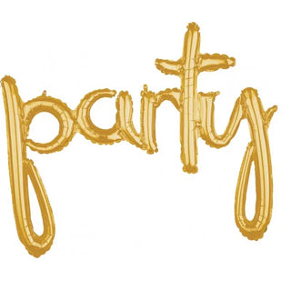Anagram | Gold script party foil balloon banner | Gold party supplies