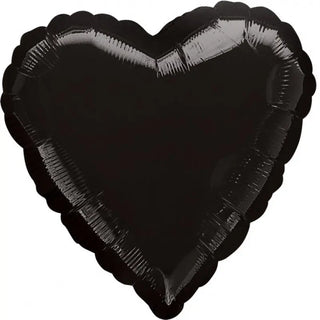 Metallic Black Heart Foil Balloon | Halloween Party Theme & Supplies | Amscan