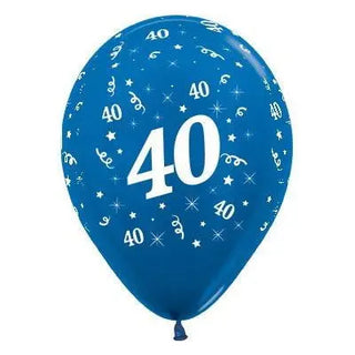 Sempertex | 6 Pack Age 40 Balloons - Metallic Blue 