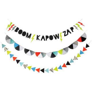 Meri Meri | Superheroes Zap Garland | Superhero Party Supplies