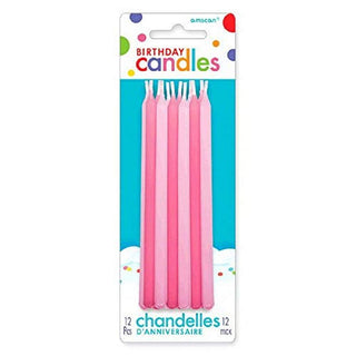 Pink Taper Candles - 12 Pkt