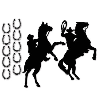 amscan | western cowboy and horse silhouette cutout | western party supplies