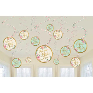 Amscan | mint to be hanging swirl decorations | bridal shower party supplies