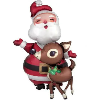 Anagram | Santa & Reindeer Christmas Airwalker Foil Balloon | Christmas