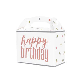 Rose Gold Happy Birthday Large Party Box | Rose Gold Party Supplies NZ