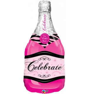 Anagram | Bubbly Wine Bottle Pink SuperShape Foil Balloon | 21st
