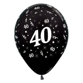 Sempertex | 6 Pack Age 40 Balloons - Metallic Black