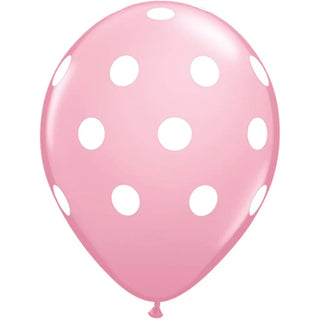 Qualatex | Baby pink polka dot latex foil balloon | minnie mouse party supplies