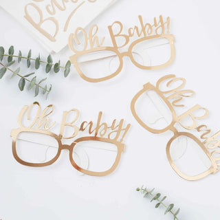 Ginger Ray Oh Baby! Foil Fun Photo Prop Glasses | Baby Shower Party Theme & Supplies