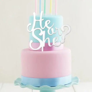 He or She Cake Topper | Gender Reveal Cake Topper | Gender Reveal Party