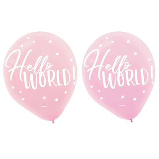 Oh Baby Girl Hello World Balloons | Girl Baby Shower Supplies NZ