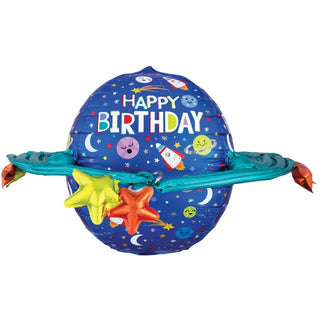 Happy Birthday Colourful Galaxy Foil Balloon | Space Party Supplies NZ