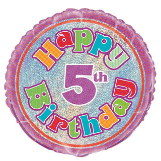 Meteor | Happy 5th birthday 18" foil balloon | 5th birthday party supplies NZ