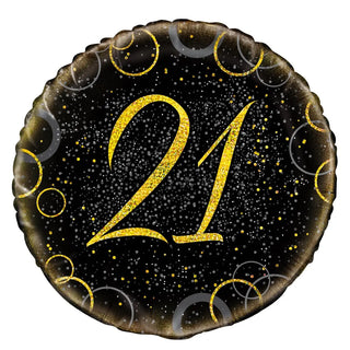 Unique | glitz gold 21st birthday 18" foil balloon | 21st party supplies