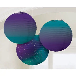 Amscan | sparkling sapphire ombre paper lanterns | Aladdian party supplies