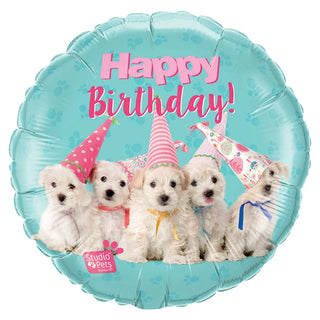 Happy Birthday Puppies Balloon | Dog Party Supplies