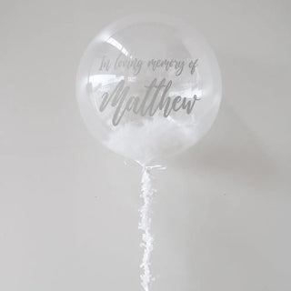 BAB | In loving memory personalised bubble balloon | funeral supplies NZ
