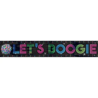 70s "Let's Boogie" Foil Banner | 70s Party Supplies