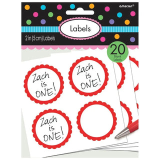 Red Scalloped Labels | Red Party Supplies