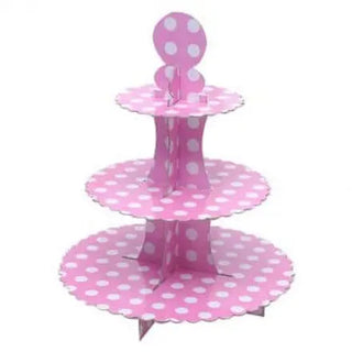 unknown | pink polka dot cupcake stand | Minnie mouse party supplies