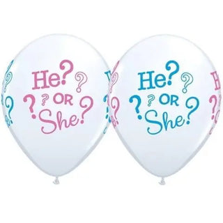 Qualatex | He? or She? Balloon | Gender Reveal Party Theme & Supplies