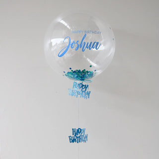 Unknown | blue personalised happy birthday bubble balloon | blue party supplies NZ