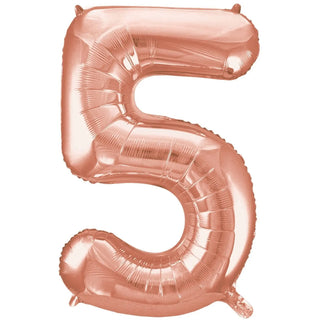Meteor | Giant Rose Gold Number Foil Balloon - 5