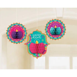 Amscan | Diwali Honeycomb hanging decorations | Diwali party supplies