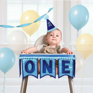 Amscan | Blue 1st Birthday High Chair Decoration | 1st birthday party supplies