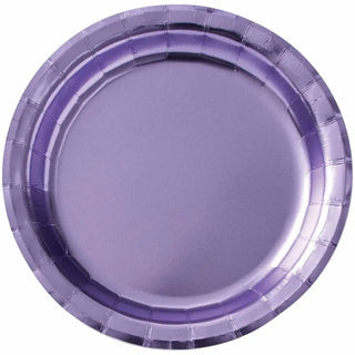 Amscan | Metallic Lavender Plates - Lunch | Purple party supplies NZ