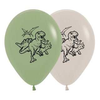 Eucalyptus & White Sand Dinosaur Balloons | Dinosaur Party Supplies NZ