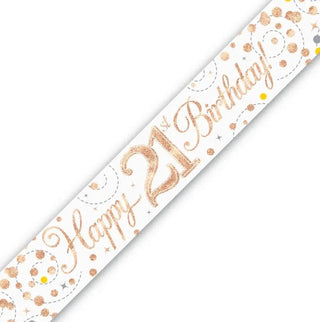 Rose Gold Happy 21st Birthday Banner | 21st Birthday Party Supplies NZ