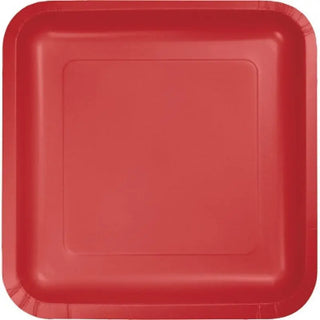 Classic Red Square Plates - Lunch | The Wiggles Party Theme & Supplies | 