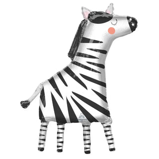 Get Wild Zebra | Supershape Foil Balloon | Safari Animal Party Supplies |