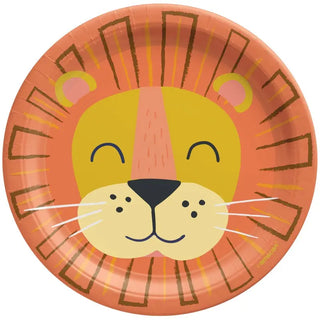 Amscan | Get wild jungle lion round lunch paper plates | safari & jungle party supplies