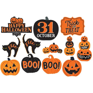 Halloween Classic Orange & Black Cutout Decorations | Halloween Party Supplies NZ