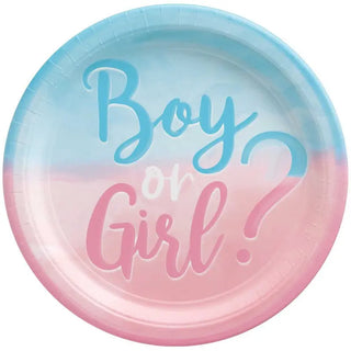 The Big Reveal Boy or Girl Plates | Gender Reveal Party Supplies NZ