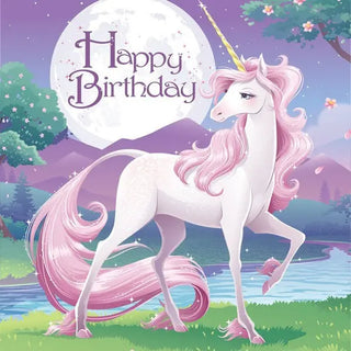Unicorn Fantasy Happy Birthday Napkins | Unicorn Party Supplies NZ