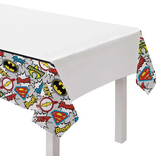 Amscan | Justice league heroes unite paper table cover | Superhero party supplies