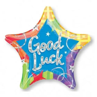 Holographic Star Good Luck Foil Balloon | Good Luck Party Theme & Supplies | Anagram