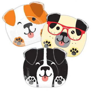 Amscan | Dog Party Shaped Plates - Dinner | Dog Party Theme & Supplies