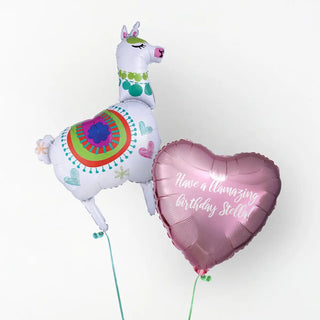 Llama Personalised Foil Duo by Pop Balloons