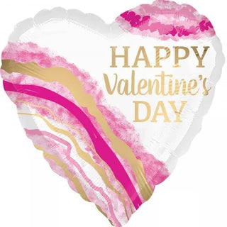 Anagram | Happy Valentines Watercolour Geode SuperShape Foil Balloon | Valentines Day Party Theme & Supplies