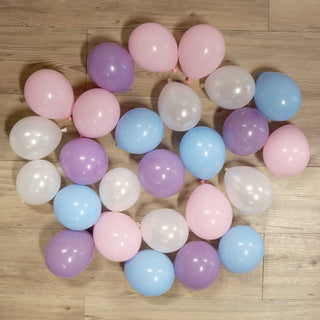 Pack of 25 Mini Balloons - Unicorn - Light pink, light blue, spring lilac and pearl white