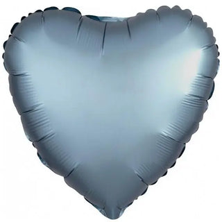 Satin Luxe Steel Blue Heart Foil Balloon